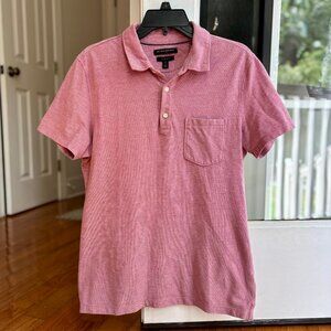 Banana Republic Factory Slim Fit Short Sleeve Pink Polo Shirt Mens M